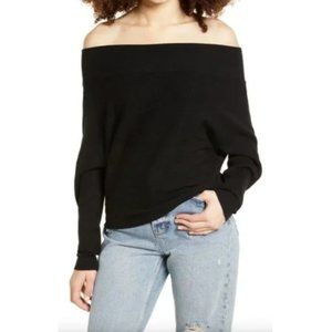 Nordstrom Dreamers By Debut Off The Shoulder Sweater Black Size XS